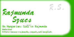 rajmunda szucs business card